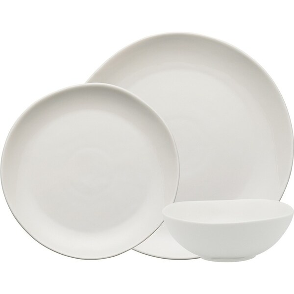 12pc Ecology Elegant Kitchenware Porcelain Haven Stylish Dinner Set White