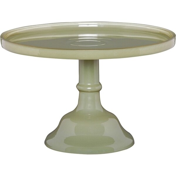Ecology Glass Torte Cake Stand Dessert Display Holder 25x15.5cm Sage Green