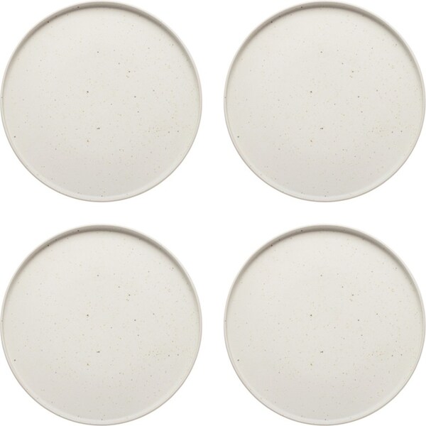 4x Ecology Ceramic Kitchenware Domus Dinner Elegant Stylish Plate 27cm Ecru