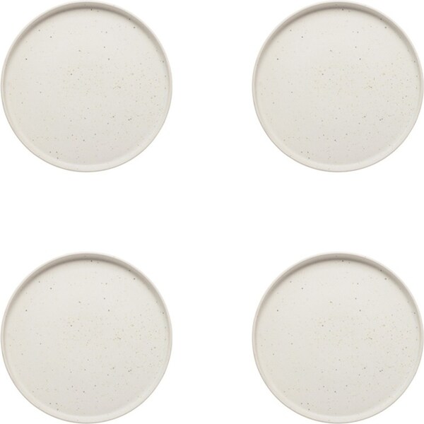4x Ecology Ceramic Kitchenware Domus Elegant Stylish Food Side Plate 22cm Ecru
