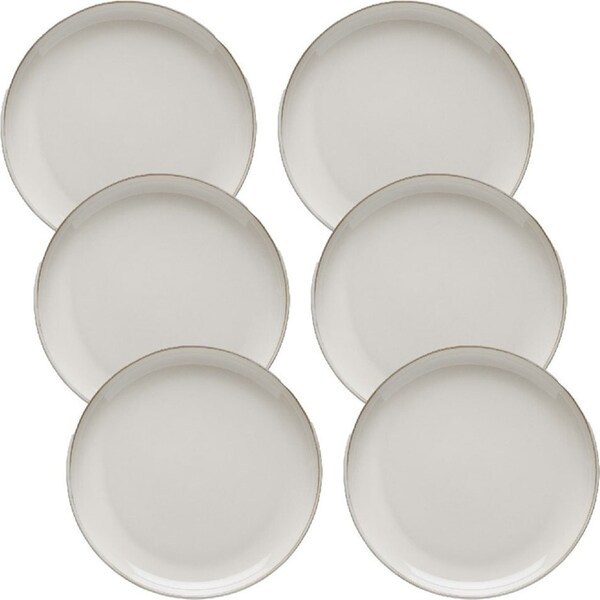 6x Ecology Stoneware Dinnerware Element Aesthetic Style Side Plate 20cm Blanc