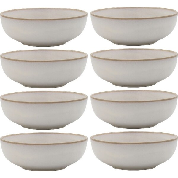 8x Ecology Stoneware Kitchenware Element Aesthetic Elegant Bowl 18cm Blanc WHT