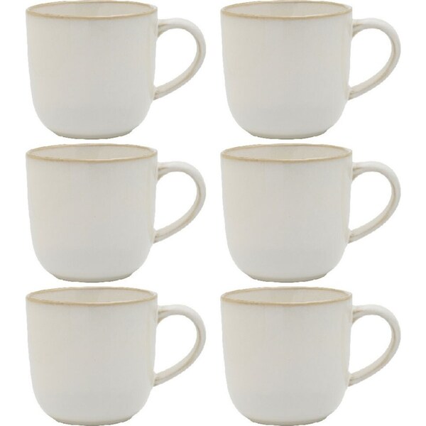 6x Ecology Stoneware Glassware Element Drinking Coffee/Tea Mug Cup 360ml Blanc