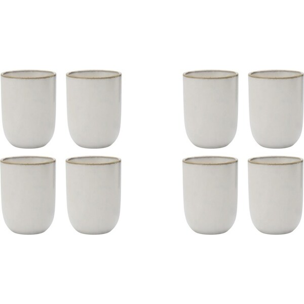 8pc Ecology Stoneware Glassware Element Cuddle Drinking Coffee Mug Blanc