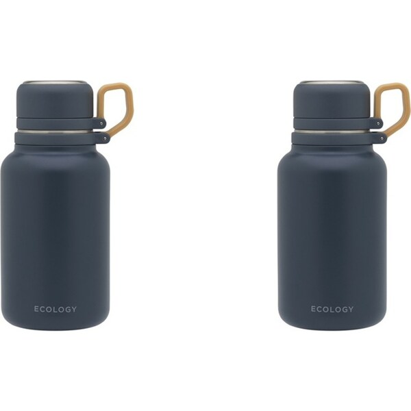 2x Ecology Esse Stainless Steel Water Drinking Bottle Tumbler 1L/22.5cm Steel