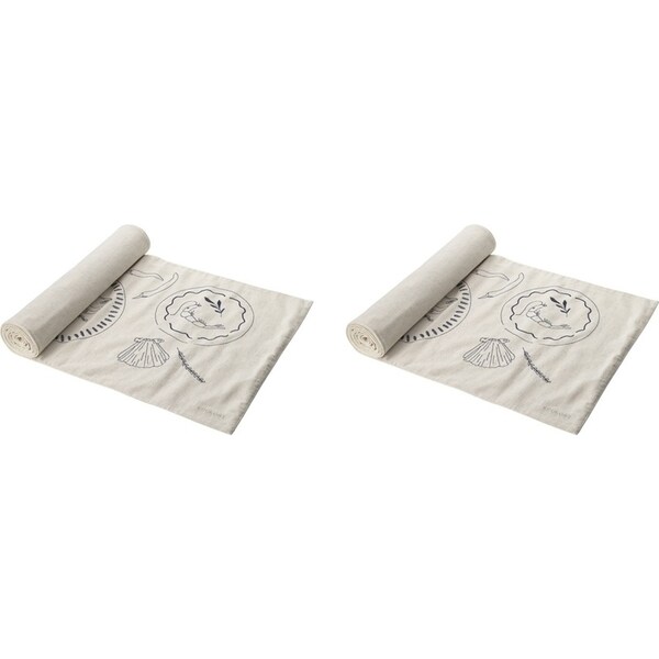 2x Ecology Cotton/Linen Tableware Dining Feast Tablecloth Runner 180cm Flax