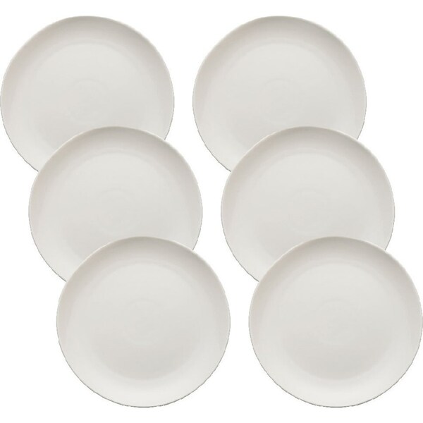 6x Ecology Elegant Kitchenware Porcelain Haven Fancy Dinner Plate 27cm White