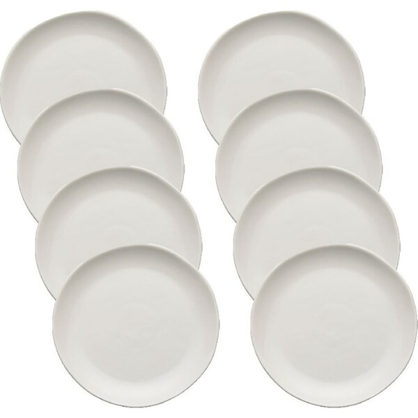 8x Ecology Elegant Kitchenware Porcelain Haven Fancy Table Side Plate 21cm WHT