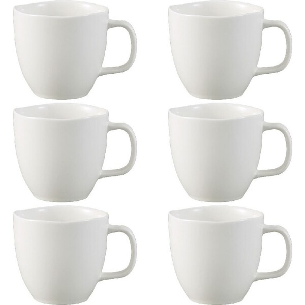 6x Ecology Elegant Kitchenware Porcelain Haven Drinking Mug Tea Cup 360ml WHT