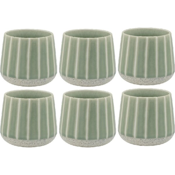 6x Ecology Stoneware Kitchenware Hull Cuddle Drinking Cup 270ml/9cm Seagreen