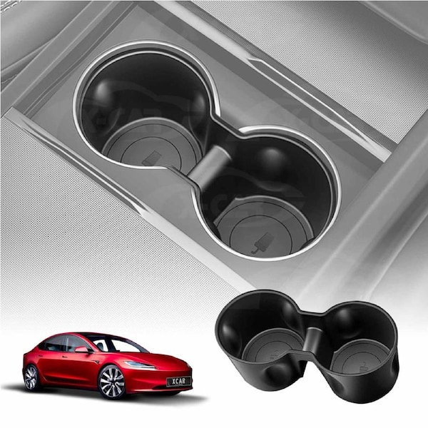 Cup Holder Insert for Tesla Model 3 Highland 2023-Onwards Centre Console Rubber Interior Accessories
