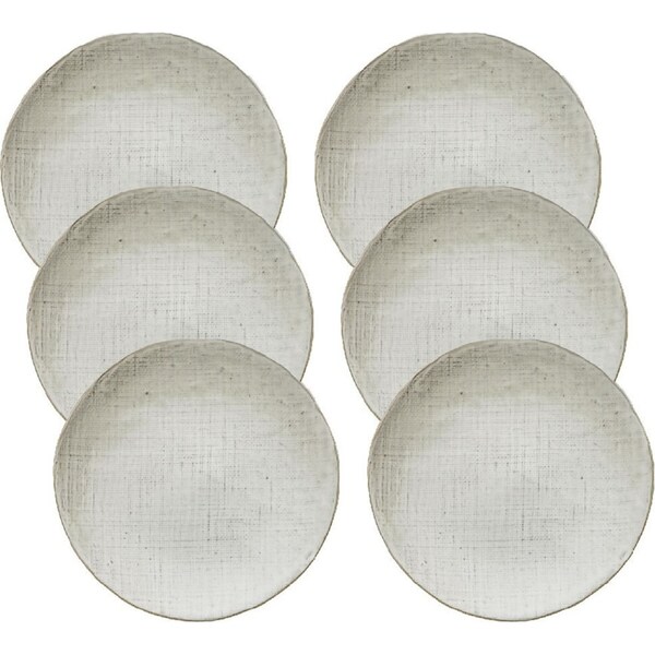 6x Ecology Dinnerware Stoneware Linen Elegant Dining Side Plate 21.5cm Birch