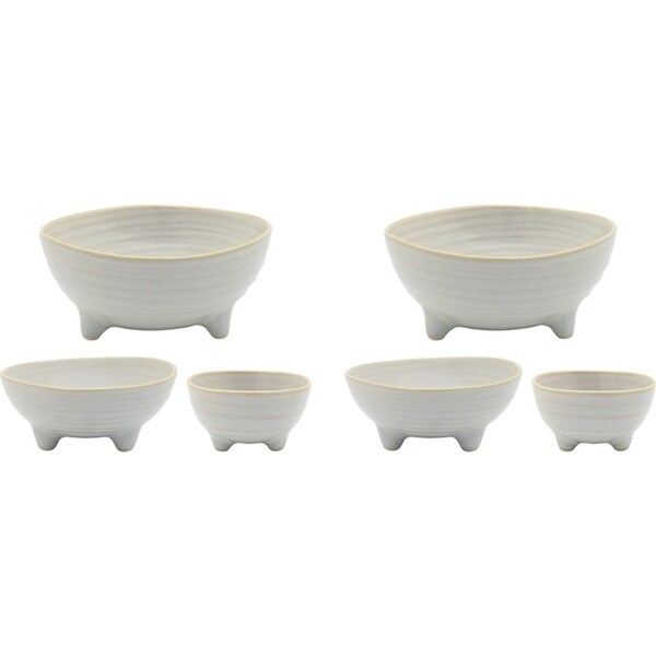 6pc Ecology Ottawa Stoneware Nesting Bowls Dishes Set 8/12/16cm Oyster