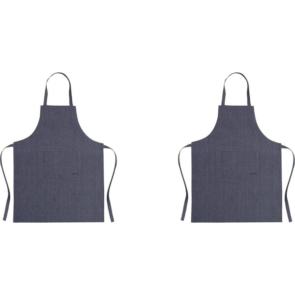 2x Ecology Rye Adjustable Cotton Kitchen Cooking Apron Cover 70x90cm Navy