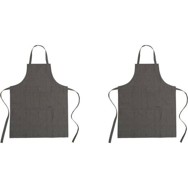 2x Ecology Rye Adjustable Cotton Kitchen Cooking Apron Cover 70x90cm Khaki