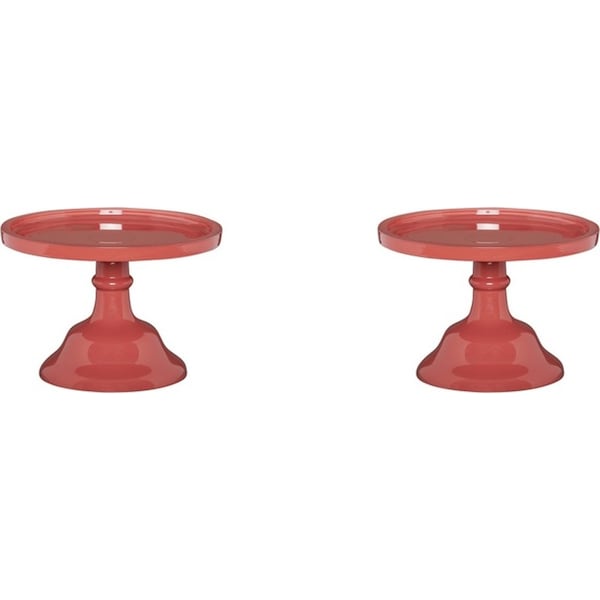 2x Ecology Glass Torte Cake Stand Dessert Display Holder 19x13cm Lobster Red