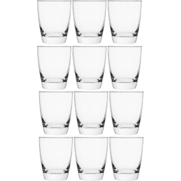 12pc Porto Como Tapered Tumbler Drinking Glasses Beverage Cups Clear 300ml