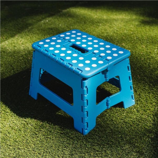 Plastic Folding Stool Portable Chair Outdoor Camping Blue