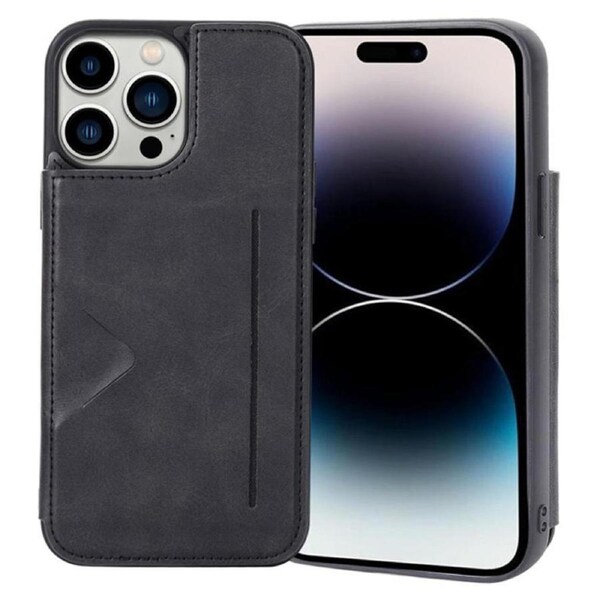 Soka Hanman Card Leather Case (Suits iPhone 15 Pro Max) - Black