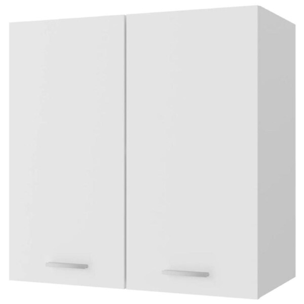 White Kitchen Cupboard Unit Wall Mount Furniture Hanging Cabinet With 2 Shelves