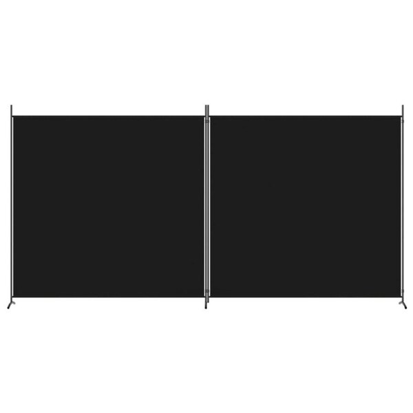 2 Panel Room Divider Screen Privacy Dividers Partition Folding Fabric Black