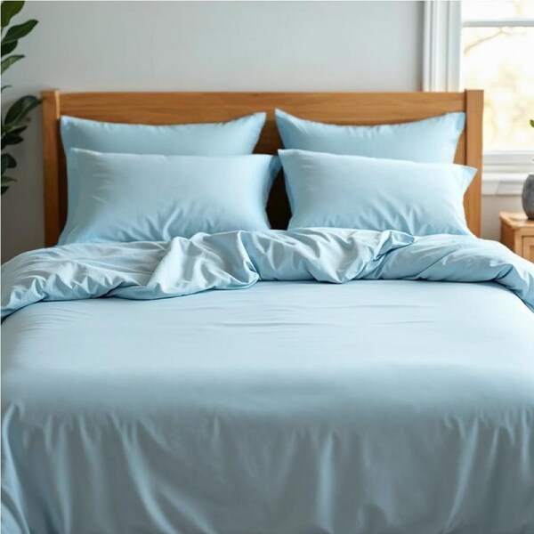 Royal Comfort 1200 Thread Count Sheet Set 4 Piece Ultra Soft Touch Bedding Sky Blue / Queen