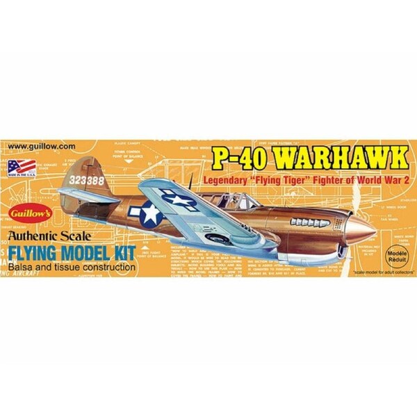 Guillows Curtis P-40 Warhawk Laser Cut Model Kit, 419mm WS