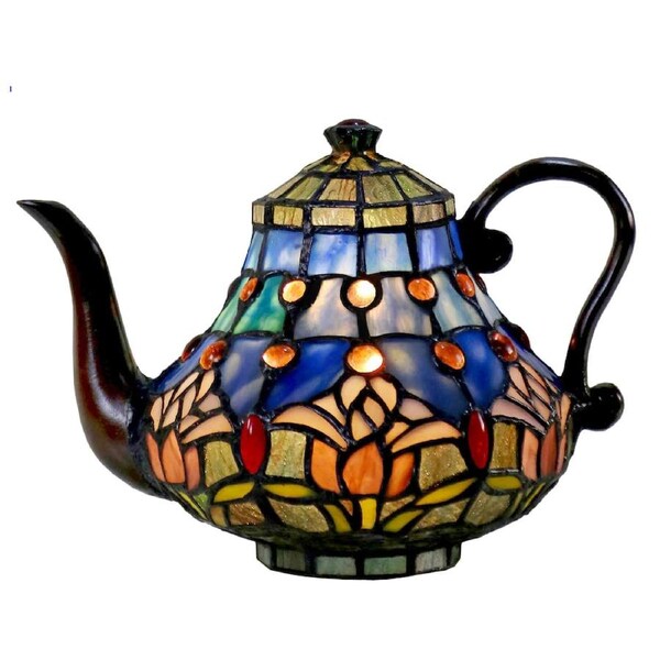 Mauve Tulip Teapot Table Lamp