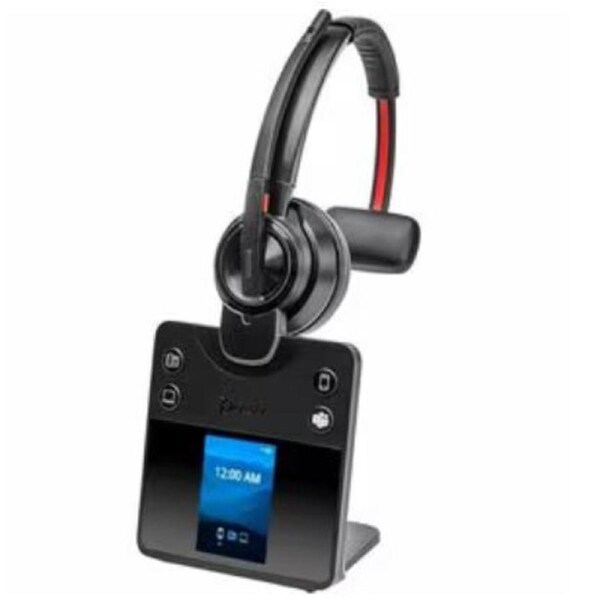 Poly Savi 8400 Office 8410 Wireless On-ear, Over-the-head Mono Headset - Black - Microsoft Teams Certification - Monaural - Supra-aural - 18000 cm -