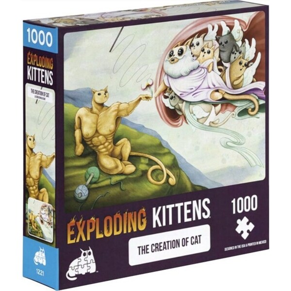 1000pc Exploding Kittens The Creation of Cat Jigsaw Puzzle Tabletop Game 49x68cm