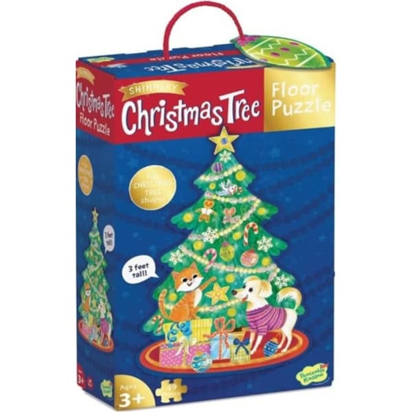 49pc Peaceable Kingdom Christmas Tree Floor Puzzle 91cm Jigsaw Tabletop Game 3y+