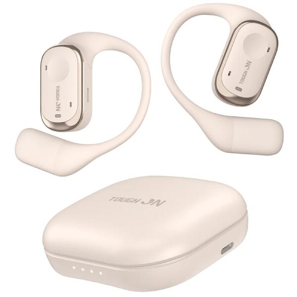 Tough On True Open Ear Earbuds OpenPlus Wireless Bluetooth 5.3 Headphones - Beige