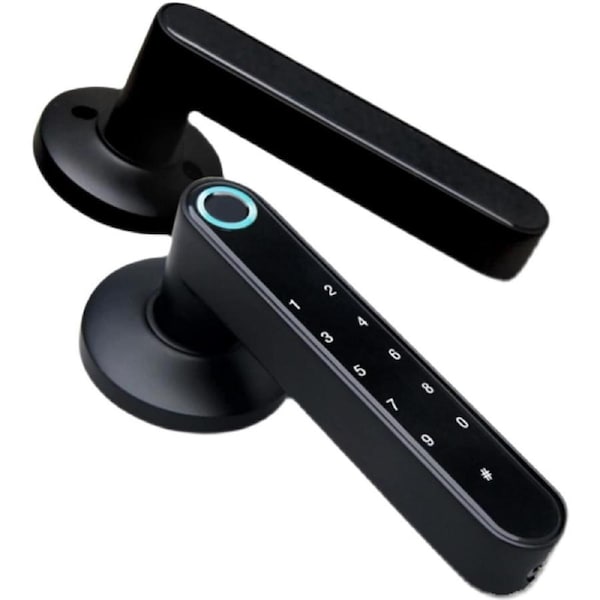 ADVWIN Smart Fingerprint Door Lock, Biometric Door Lock, Smart Door Lock with Passcode Keypad Keyless Entry Door Lock, Black with APP