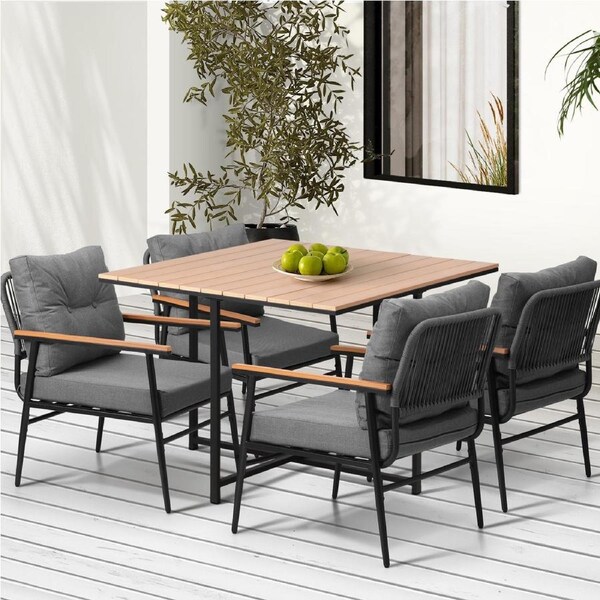 Livsip 4 Seater Outdoor Dining Set Patio Furniture Garden Table and Chairs