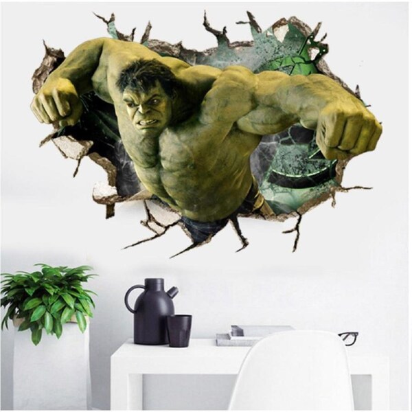Marvel Avengers Battle Team Wall Decal - Epic Superhero Movie Scene 3D Sticker