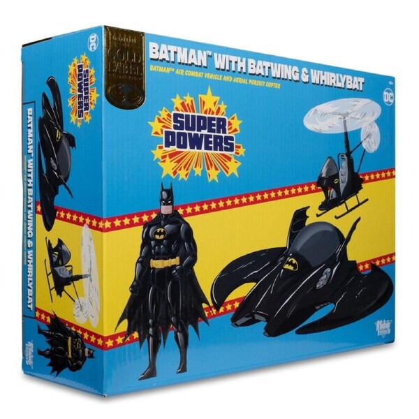DC Direct Super Powers Gold Label Batman with Batwing and Whirlybat Black Suit 4.5 Inch Figure Multipack