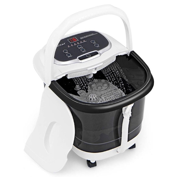 Costway Electric Footbath Tub Heated Foot Spa Massager w/Roller & Shower Black