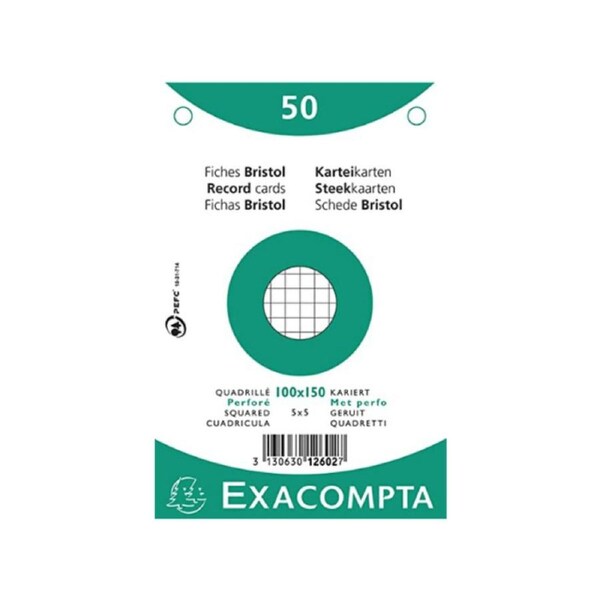Exacompta 50 Bristol Cards 100 x150mm