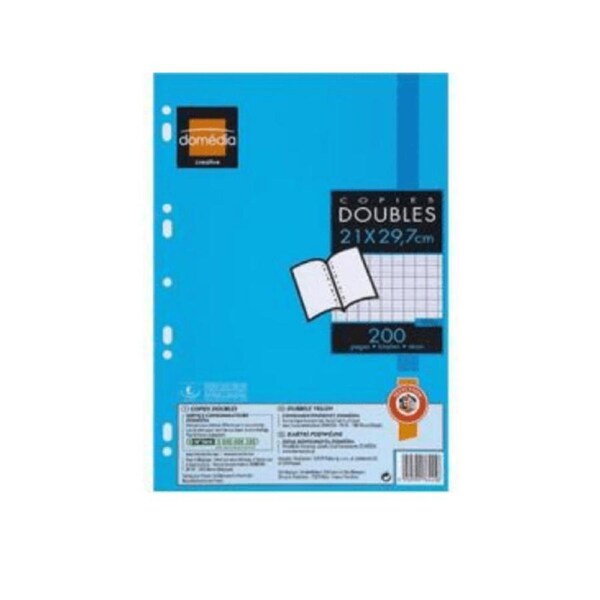 Domedia pack of 200 Copies Doubles Blanche A4 Seyes