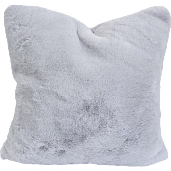 LVD Grey Square Cushion Double Faux Fur Soft Plush Throw Pillow 55cm