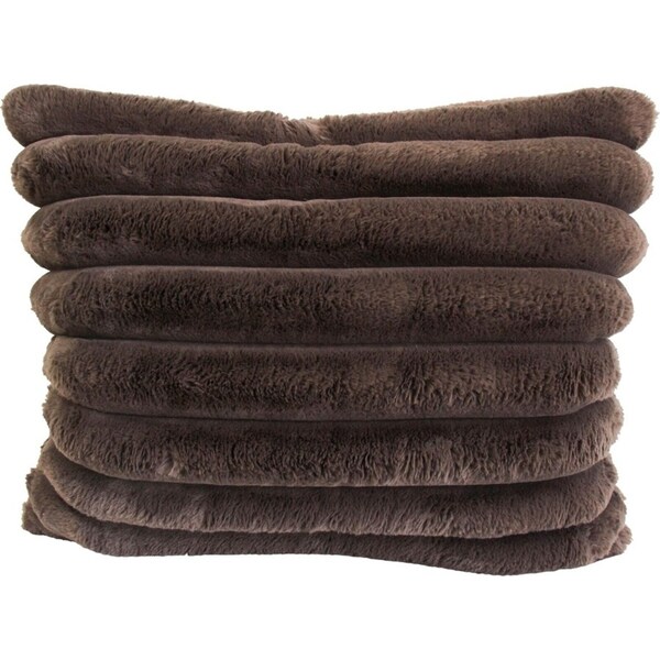 LVD Chocolate Puffer Faux Fur Cushion Throw Pillow Double-Sided 55cm