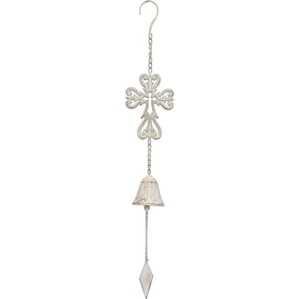 LVD 68cm Metal Hanging Bell Cross Wind Chime Home/Porch Door Decorative Display