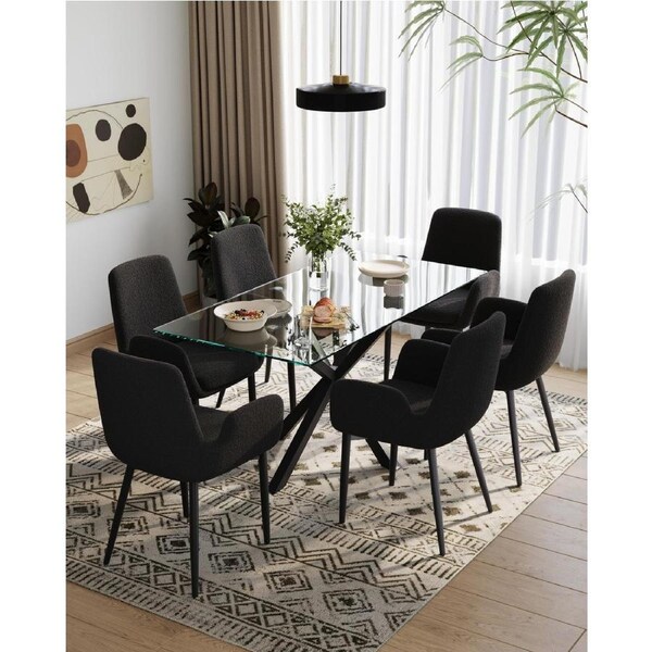 Obsidian Glass Dining Set