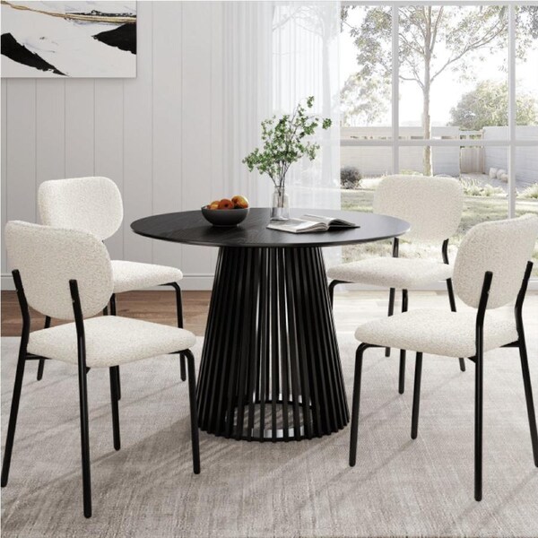 Midnight Crest Palmer Dining Table with Cloud Plush Chairs