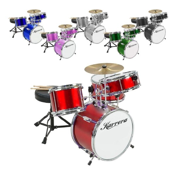 Karrera Childrens 4 Piece Diamond Drum Kit Set Blue