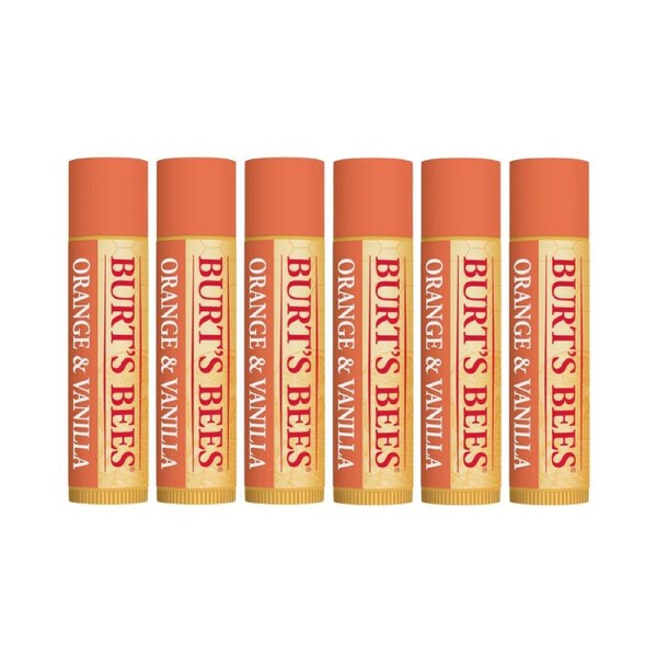 6 x Burt's Bees Orange & Vanilla Lip Balm 4.25g