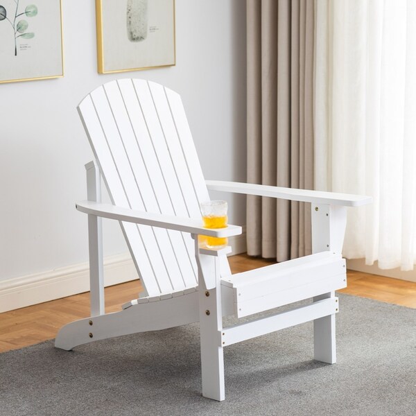 ACA White Adirondack Outdoor Chairs Wooden Beach Chair Patio Furniture Garden