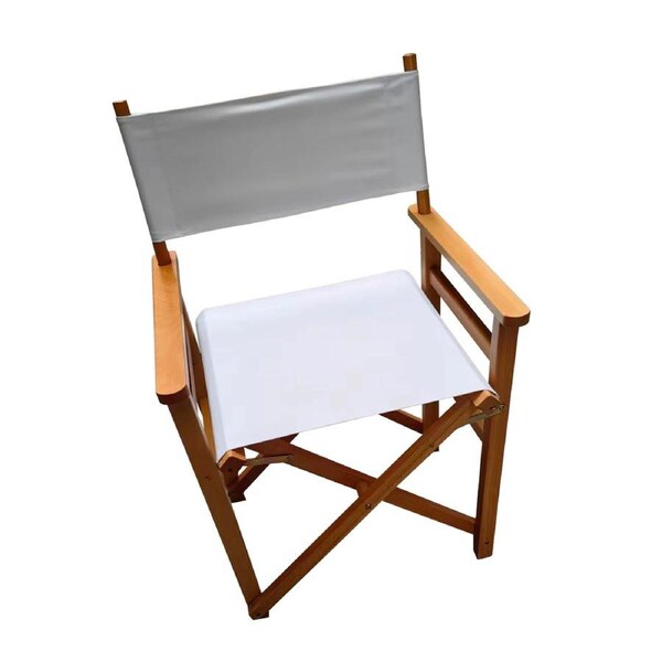 Folding Director's Chair Wooden Frame Outdoor Seat Camping Beach Garden Armchair
