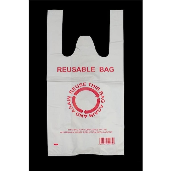 900pcs 22×42cm Eco Design Reusable Plastic Singlet Shopping Bags Grocery Carry Checkout