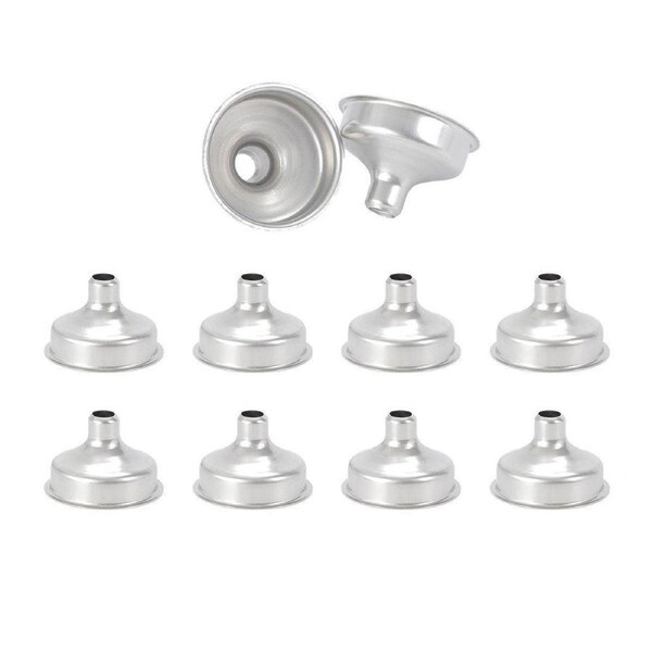 10 PCS Stainless Steel Small Funnel Set for Hip Flasks Camping Kitchen Use